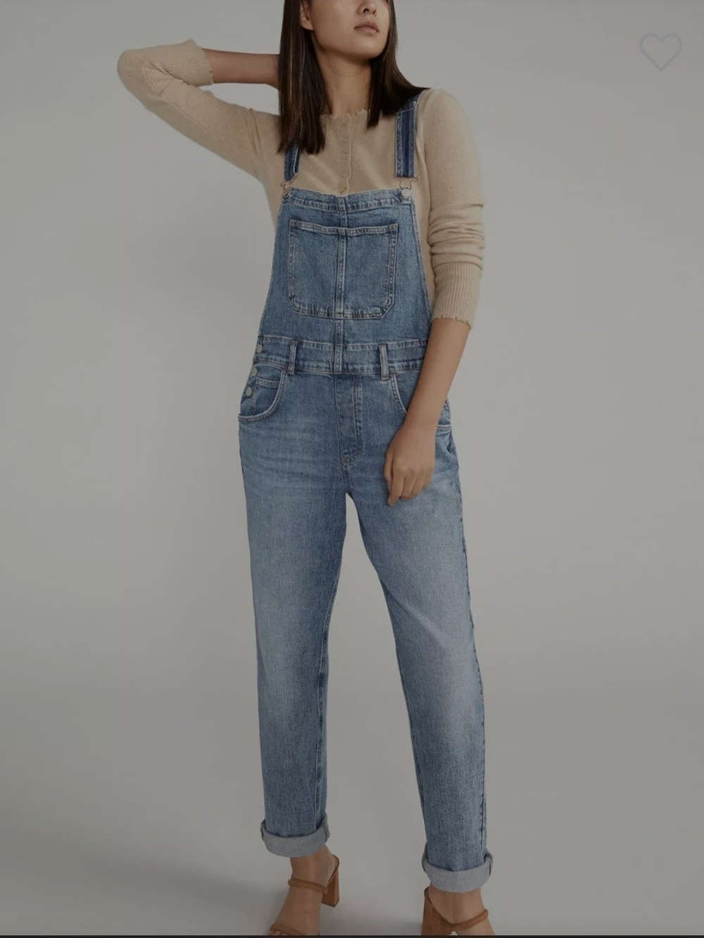 Silver Jeans Low Stretch Baggy Cuffed Hem Straight Leg Overalls